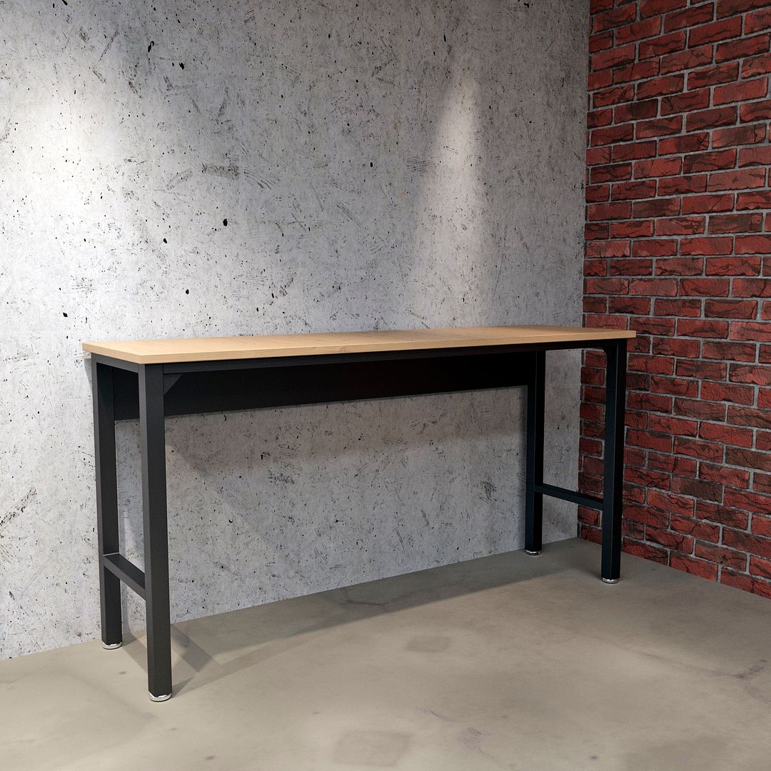 Fortress 72.4-inch Natural Wood & Steel Garage Table