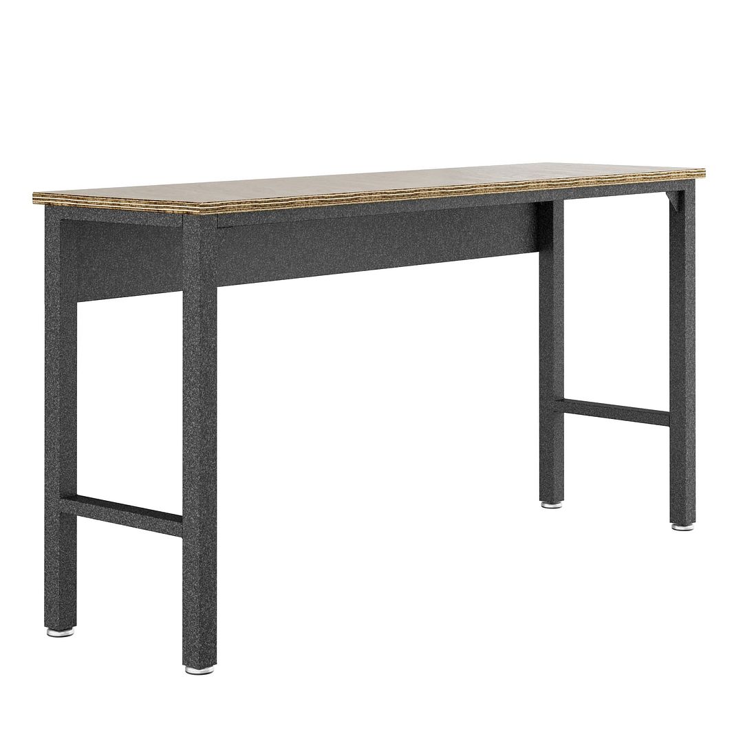 Fortress 72.4-inch Natural Wood & Steel Garage Table