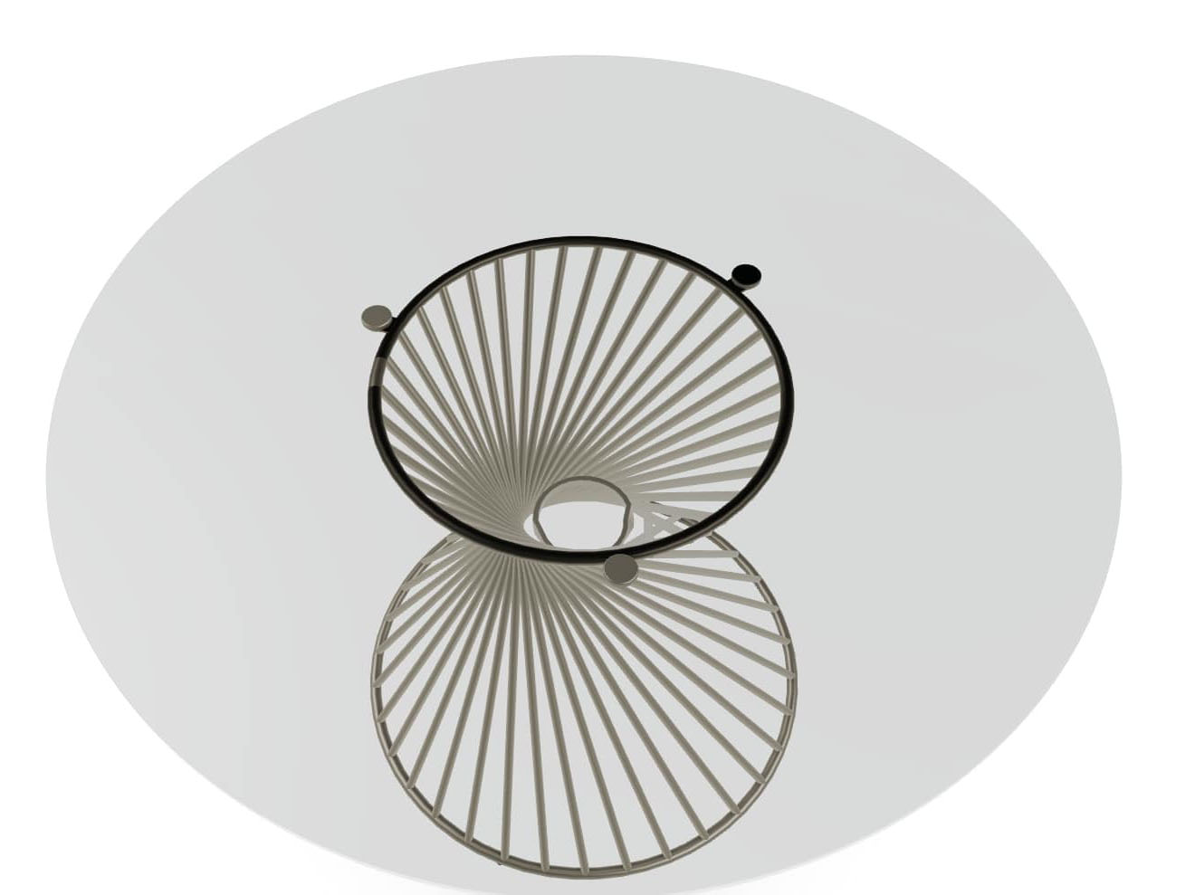 Vortex Metal/Glass Round Dining Table