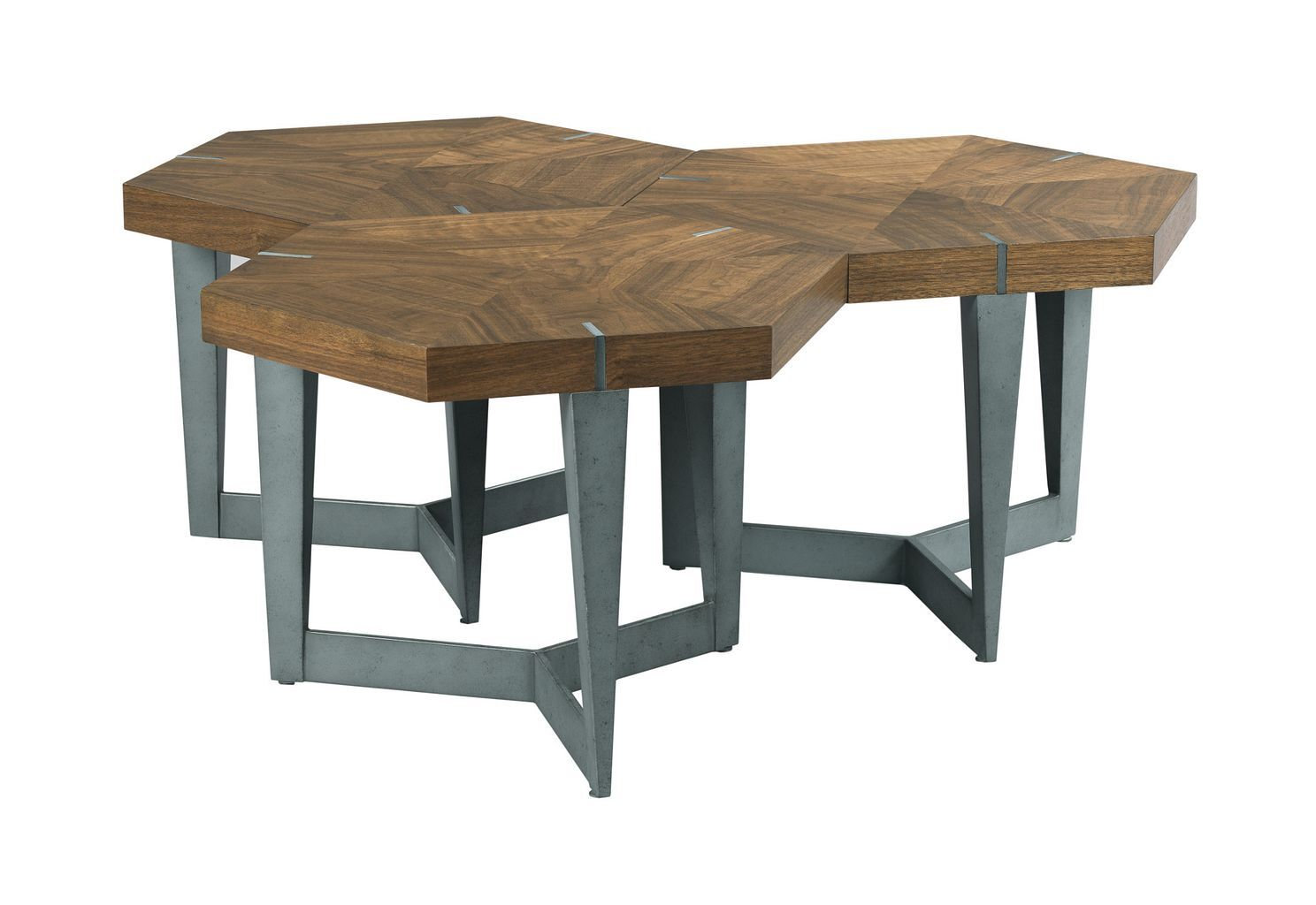 Ad Modern Synergy Echo Wood/Metal Bunching Cocktail Table