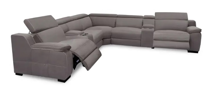 SM 70009 Fabric L-Shaped Modular Power Reclining Sectional Sofa