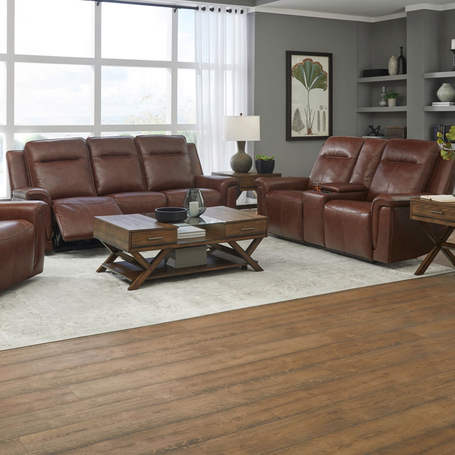 Avery Leather Power Reclining Sofa w/USB Chargers