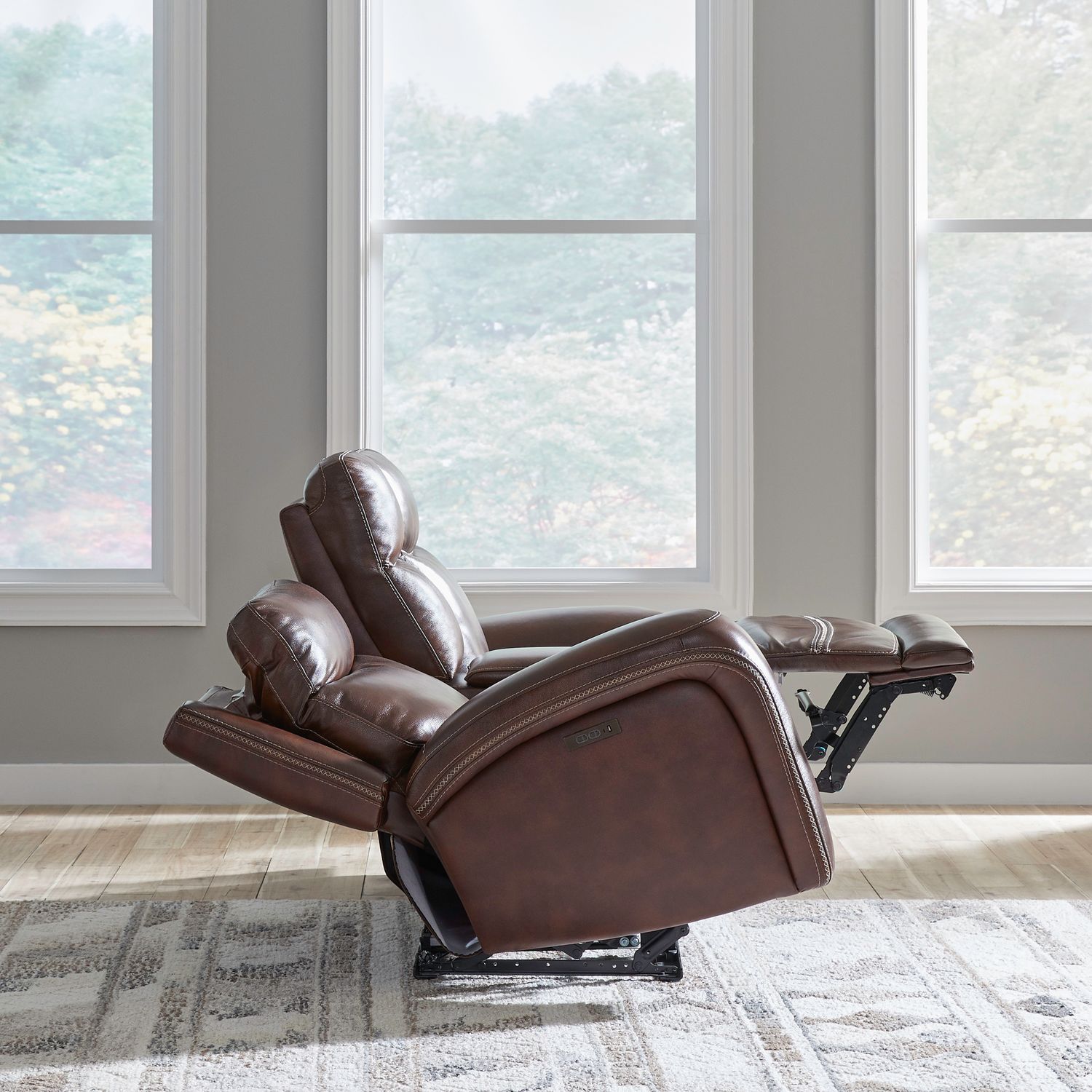 Blair Leather Power Reclining Loveseat w/Console & USB Chargers