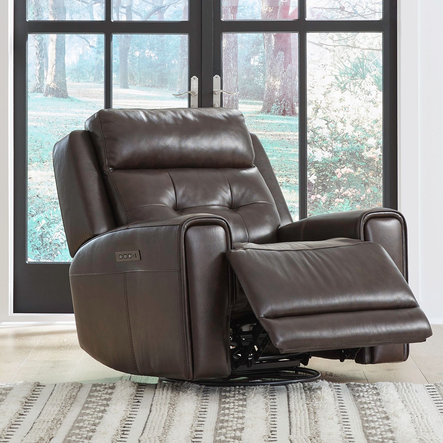 Carrington Leather Power Recliner w/USB Chargers