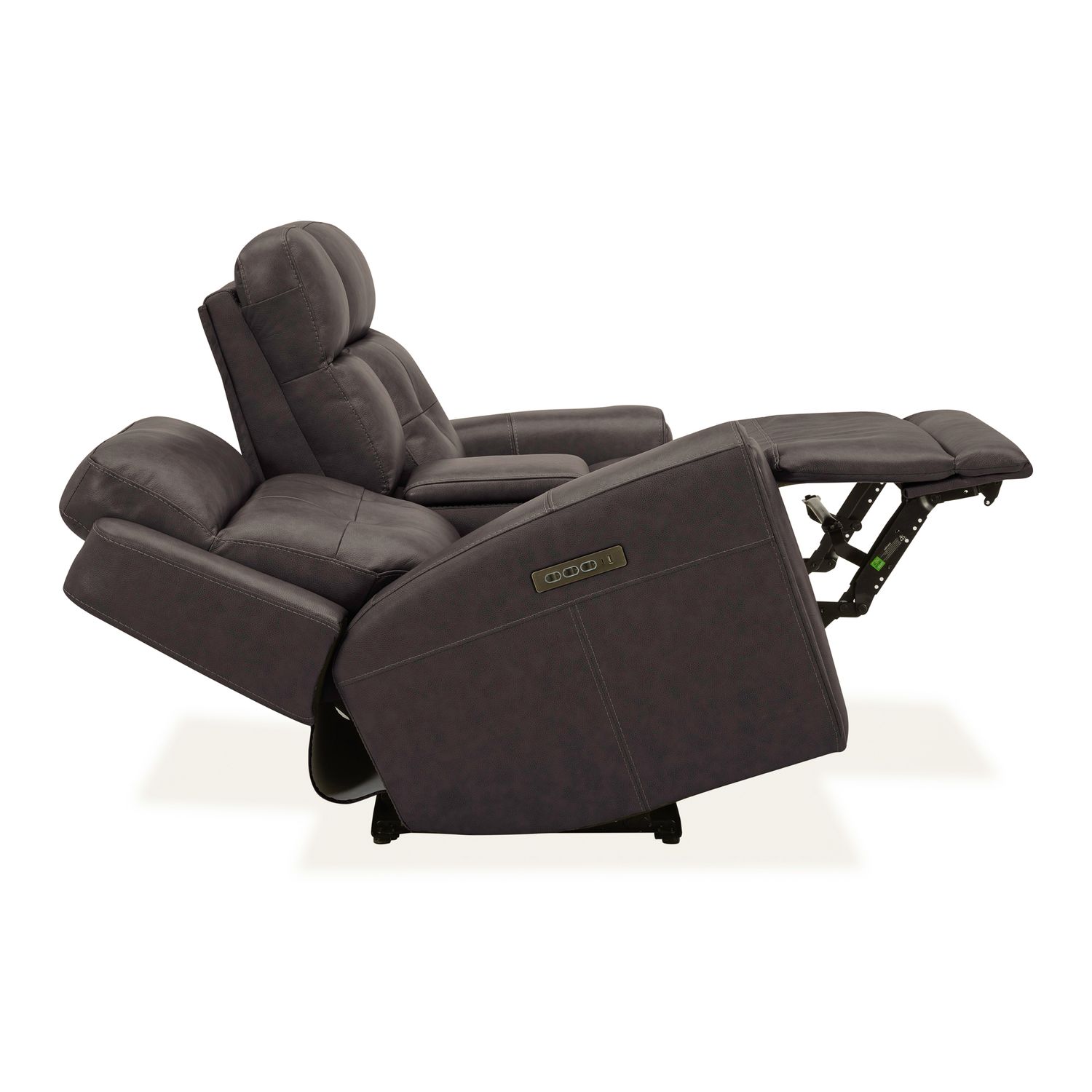Carrington Leather Power Reclining Loveseat with Console & USB Chargers