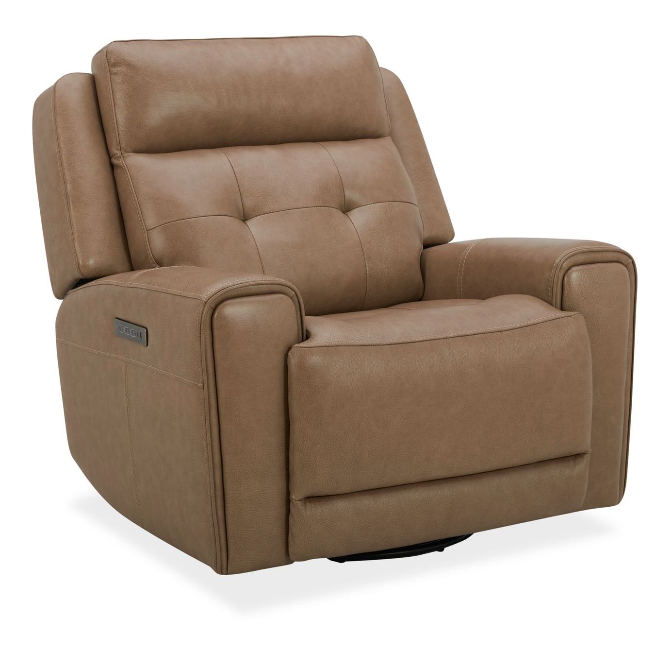 Carrington Leather Swivel Power Recliner with USB & Power Lumbar