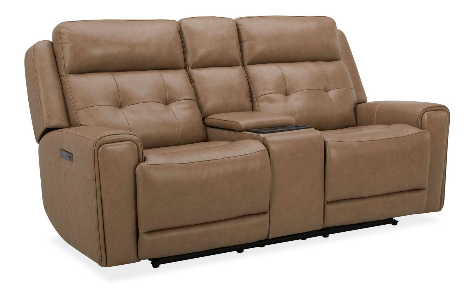 Carrington Leather Power Reclining Loveseat with Console & USB