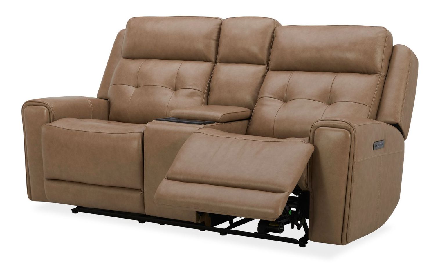 Carrington Leather Power Reclining Living Room Set - York Sand