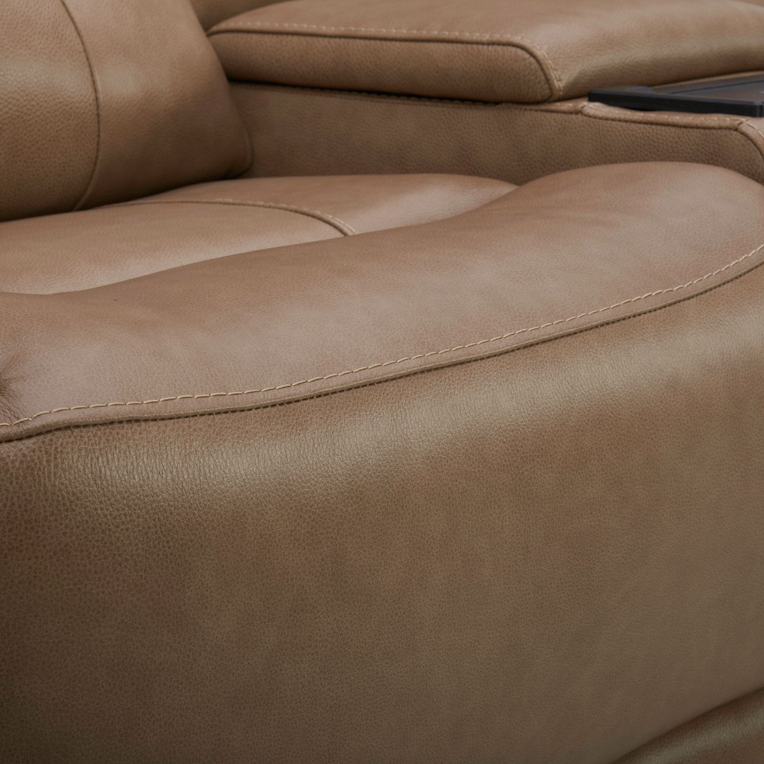 Carrington Leather Power Reclining Loveseat with Console & USB