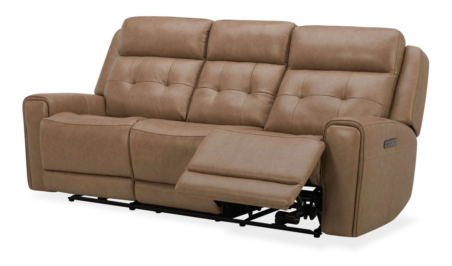 Carrington Leather Power Reclining Living Room Set - York Sand