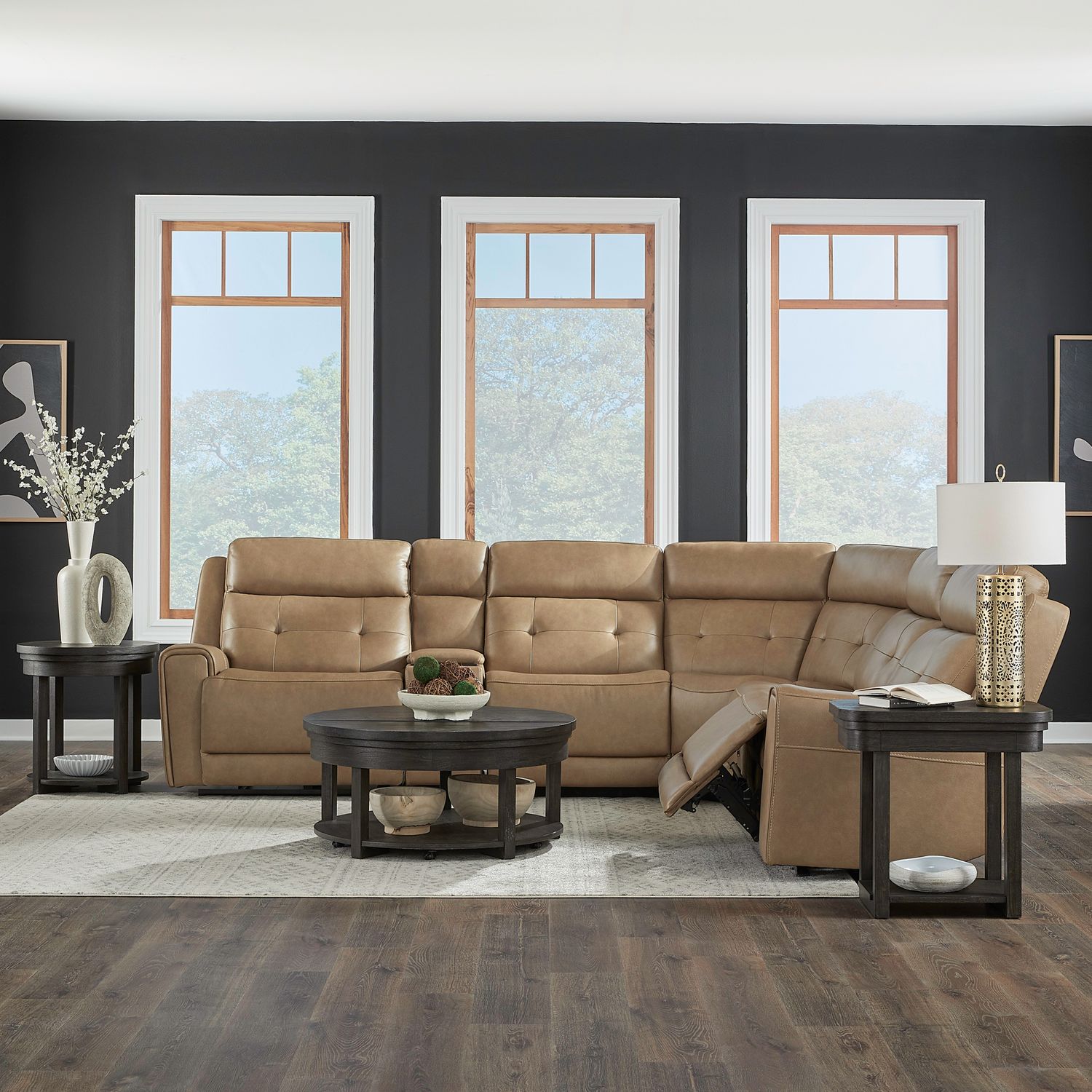 Carrington Leather Power Reclining Living Room Set