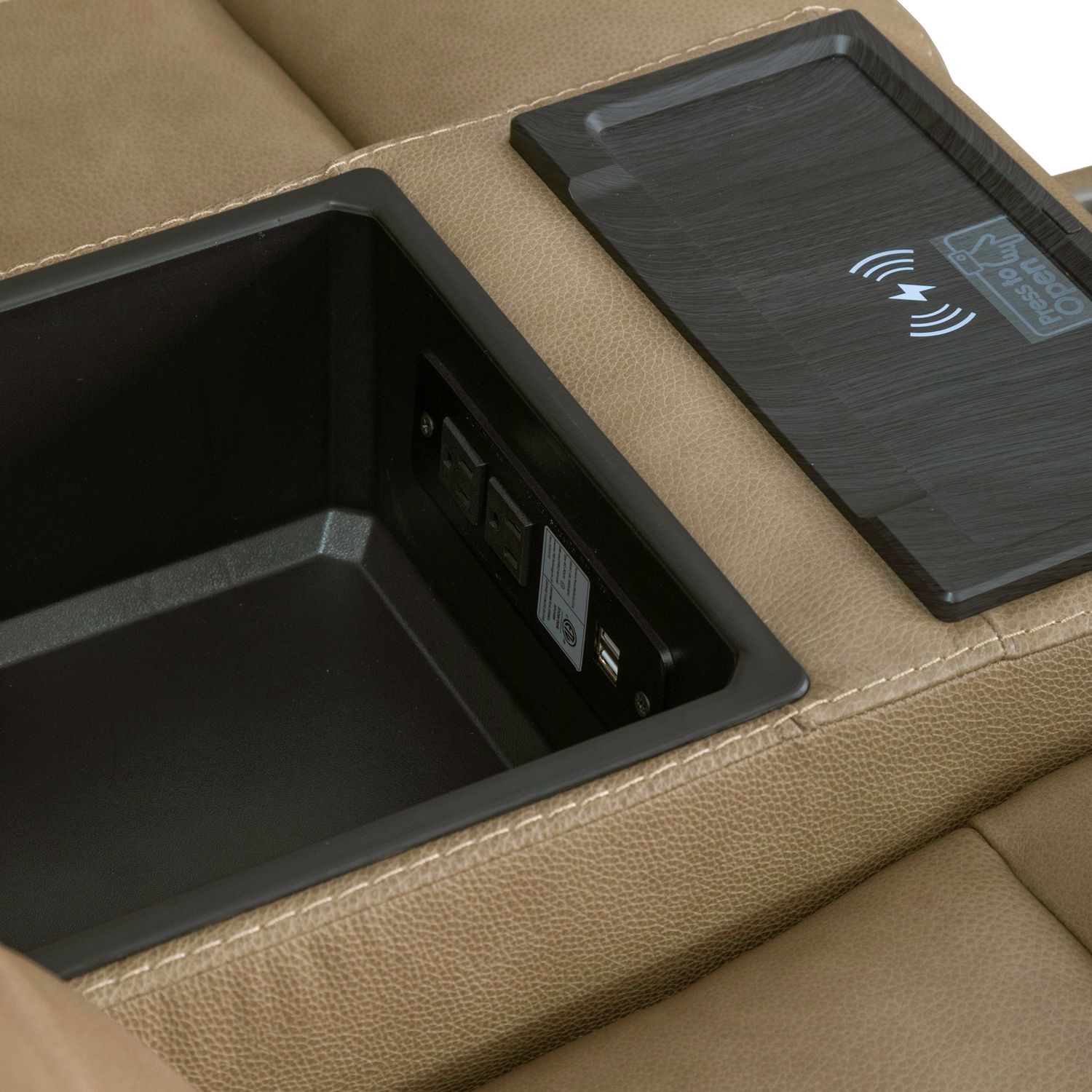 Carrington Leather 6-Piece Power Reclining Sectional w/USB Chargers