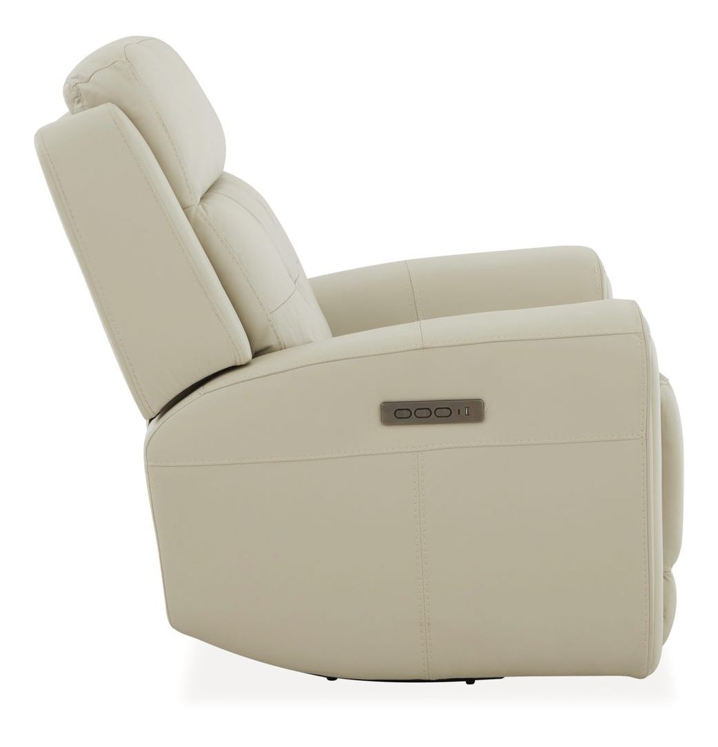 Carrington Leather Swivel Power Recliner w/USB Chargers