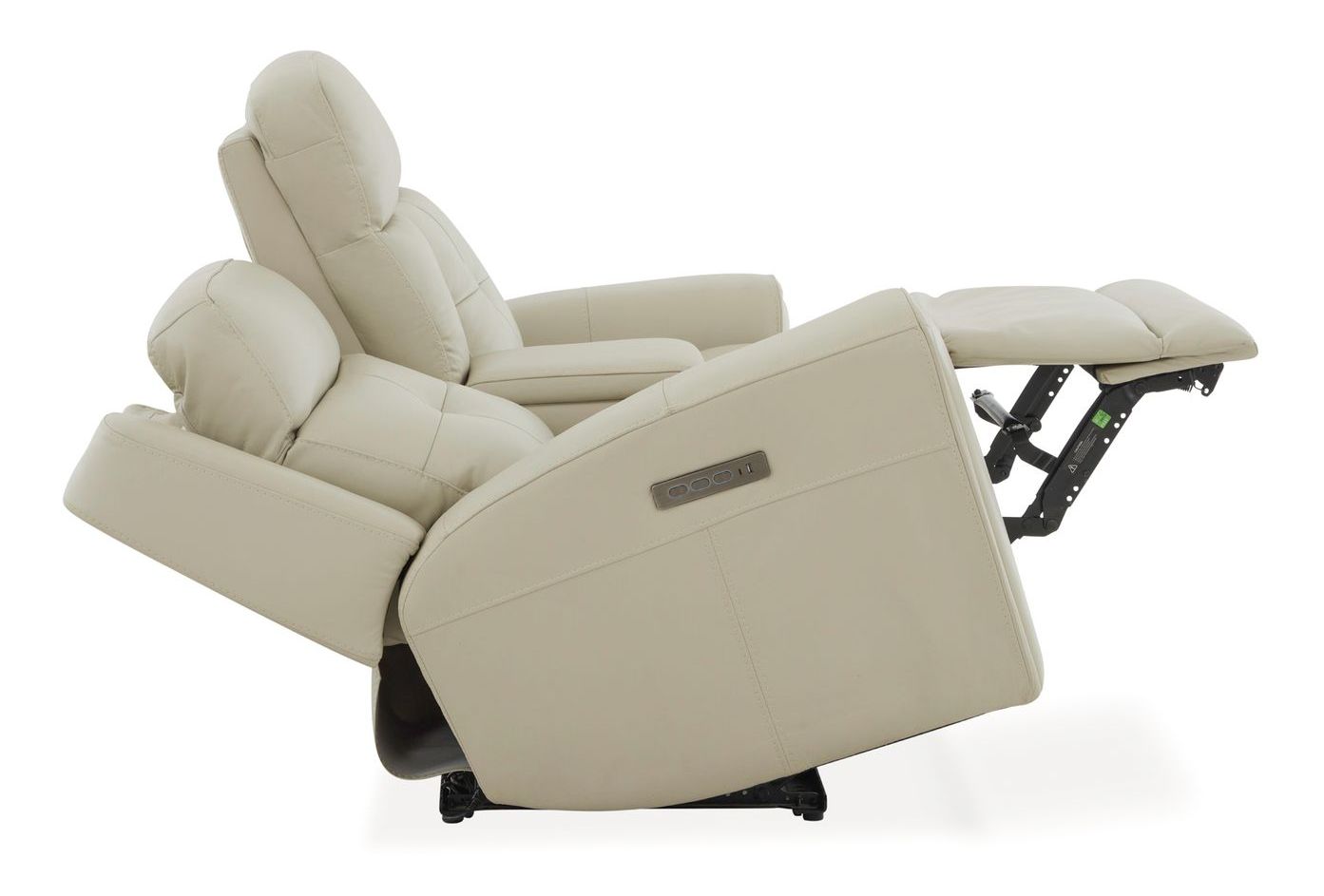 Carrington Leather Power Reclining Loveseat w/Console & USB Chargers