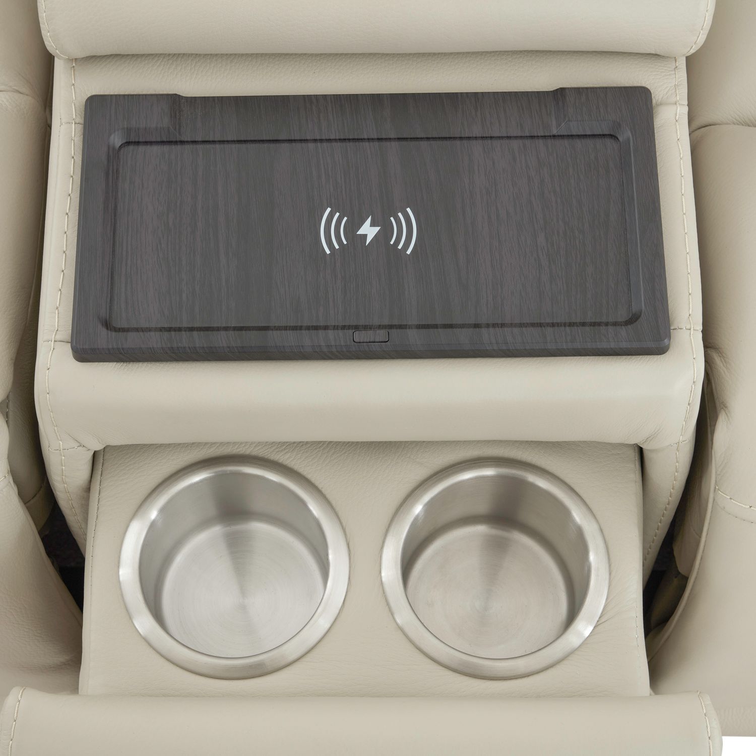 Carrington Leather Power Reclining Loveseat w/Console & USB Chargers