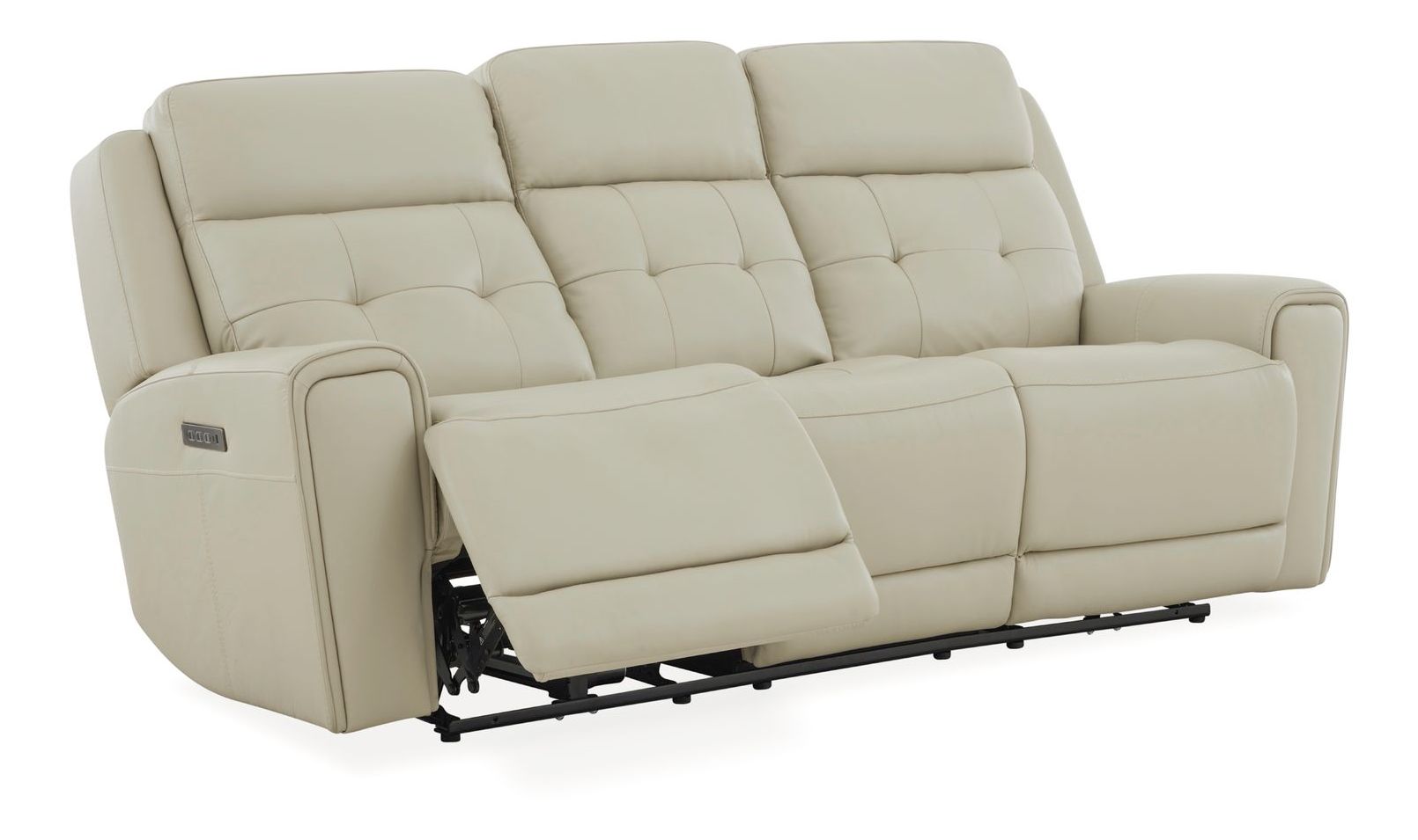 Carrington Leather Power Reclining Living Room Set - Baja Stone