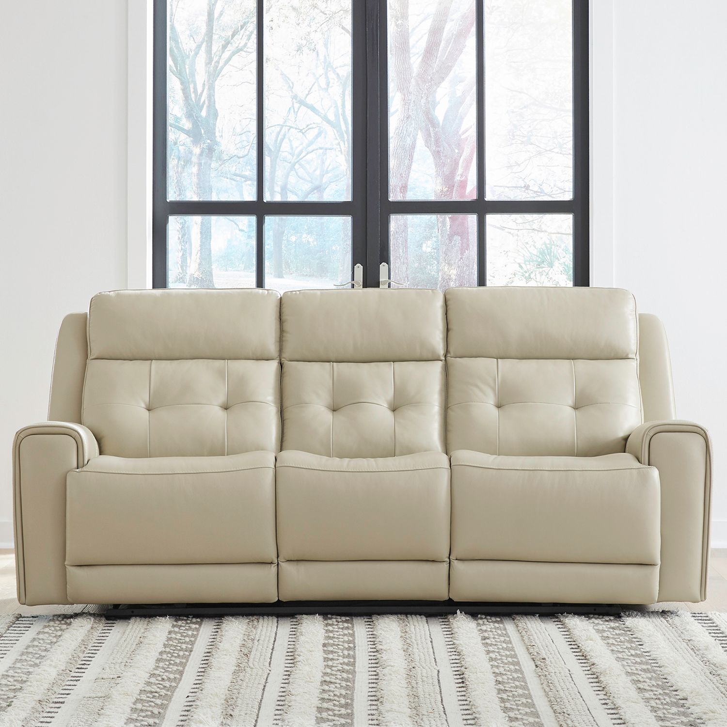 Carrington Leather Power Reclining Sofa w/USB Chargers