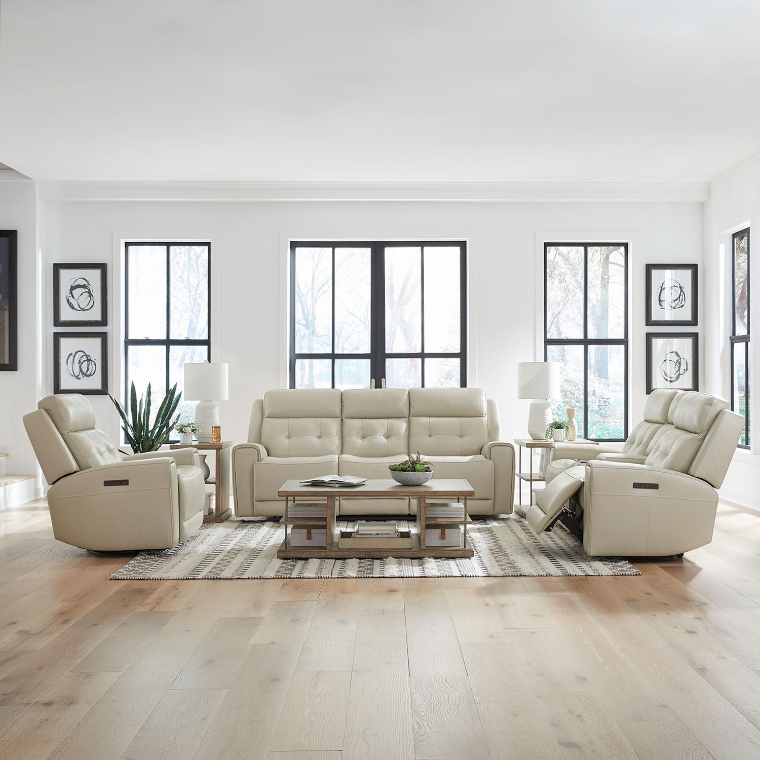 Carrington Leather Power Reclining Living Room Set