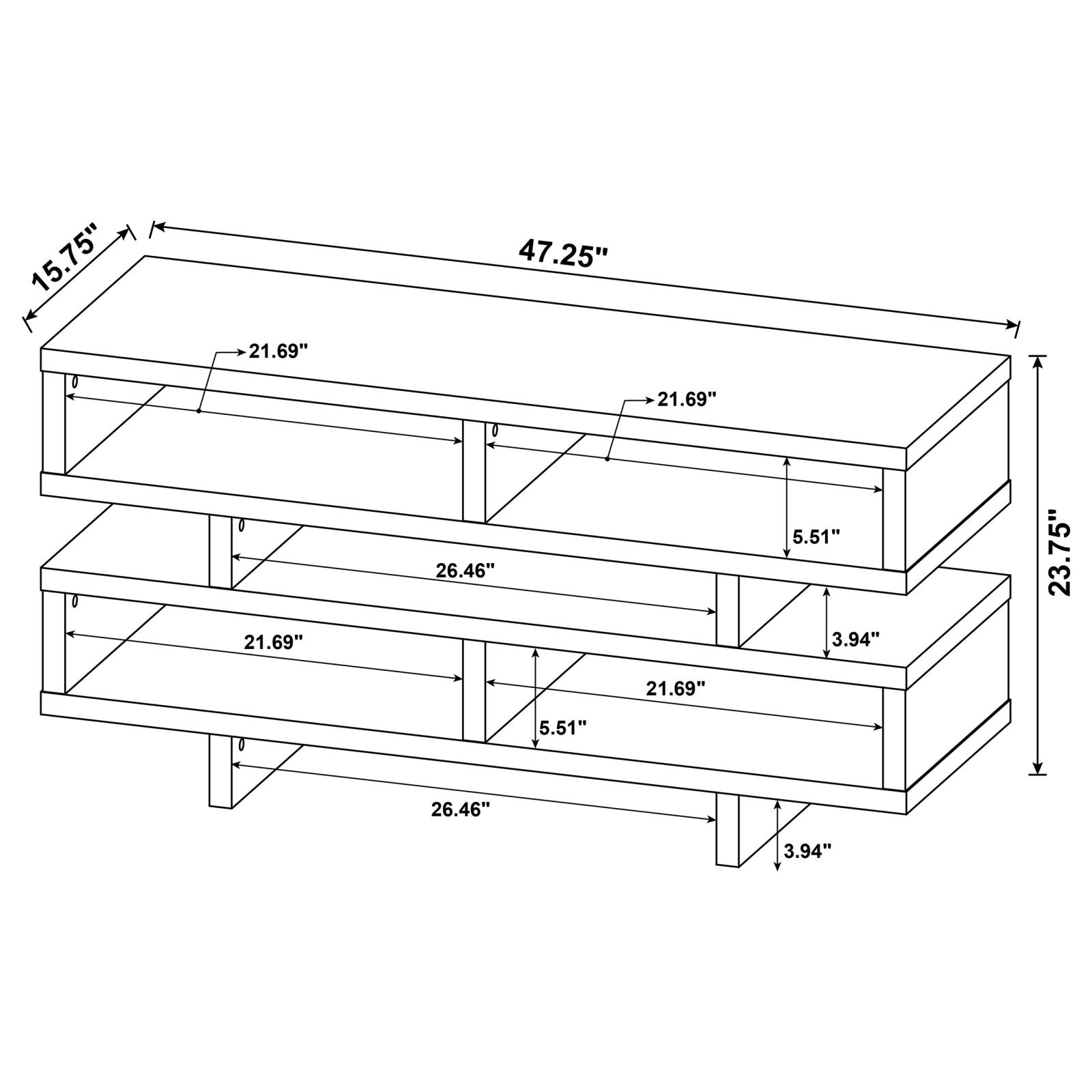 Parker TV Console with 5 Open Compartments