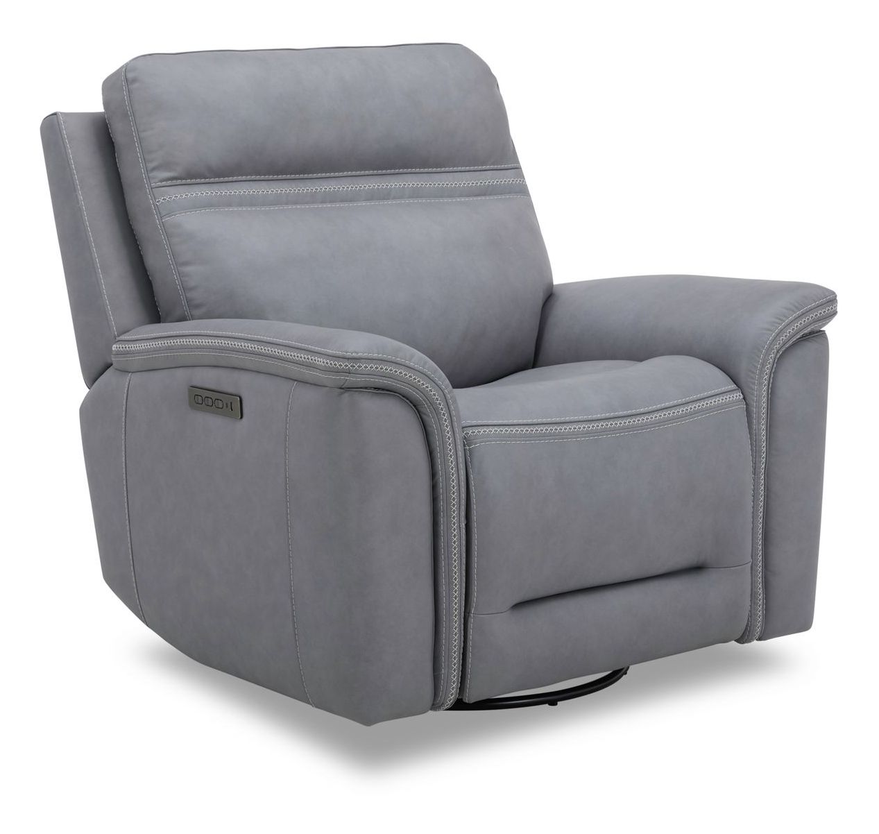 Cooper Leather Zero Gravity Living Room Set | Blue Gray