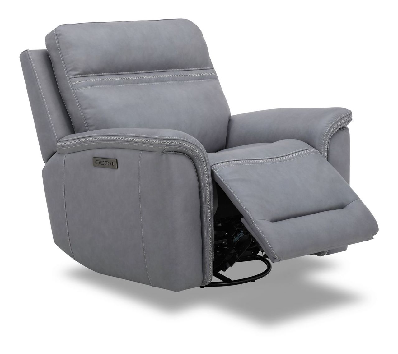 Cooper Leather Swivel Power Recliner w/USB Chargers