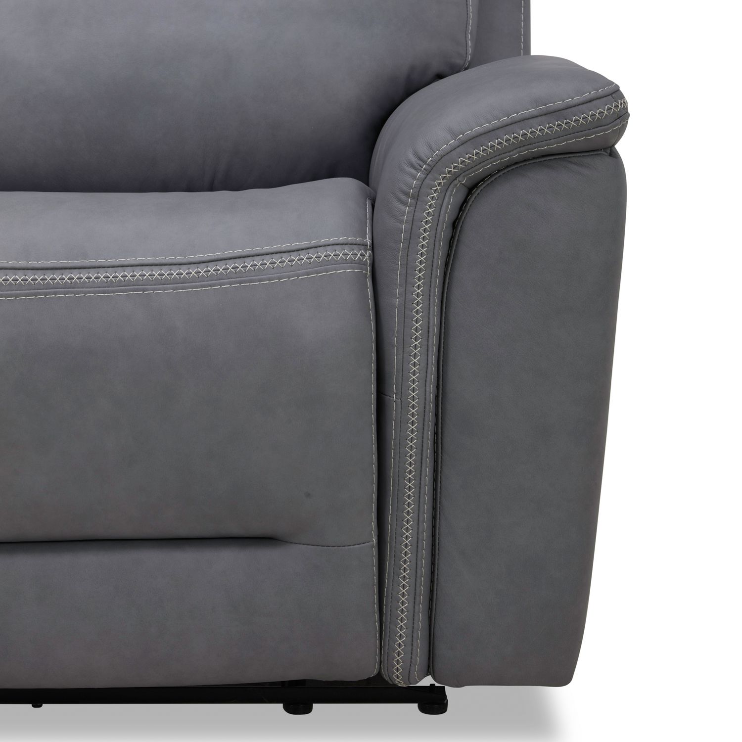 Cooper Leather Zero Gravity Living Room Set | Blue Gray