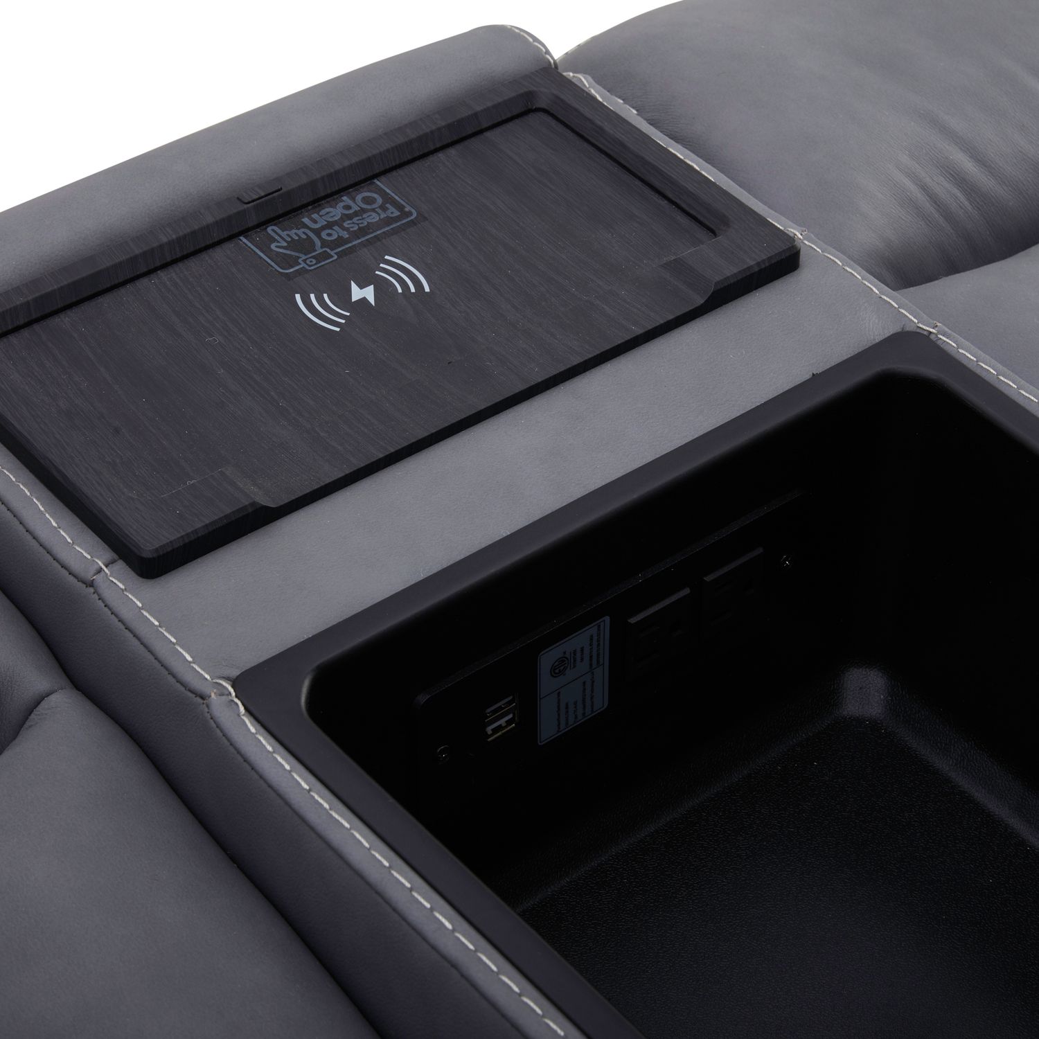 Cooper Leather 6-Piece Power Reclining Sectional w/USB Chargers