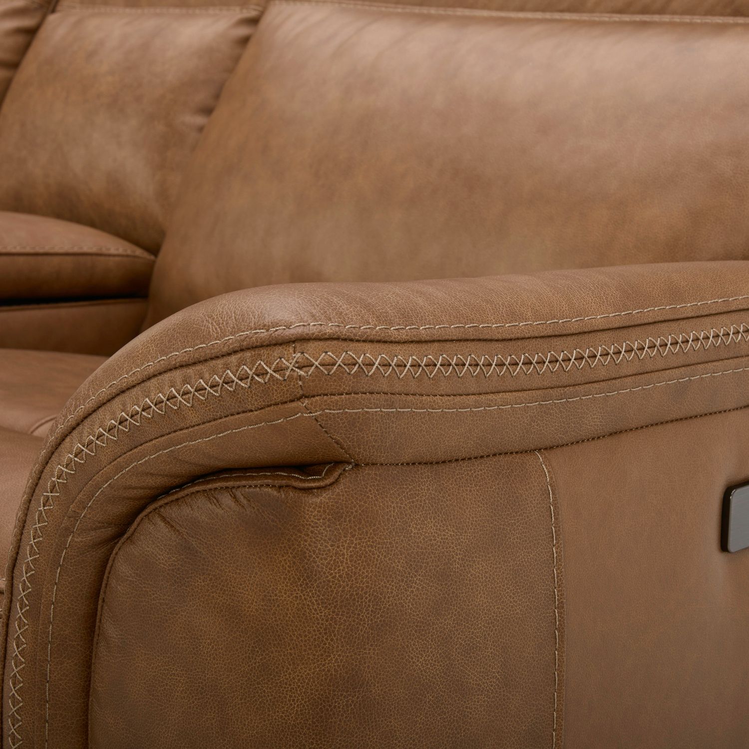 Cooper Leather Power Reclining Loveseat w/Console & USB Chargers