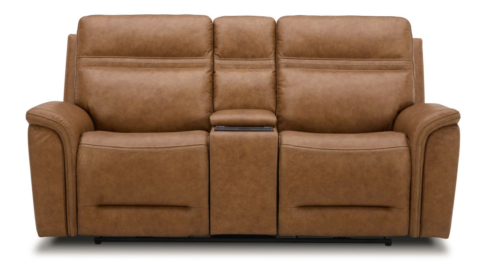 Cooper Leather Power Reclining Loveseat w/Console & USB Chargers