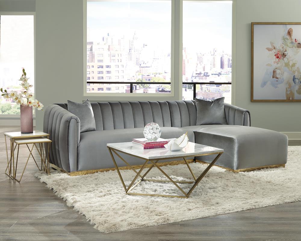 Meryl Faux Marble Top Square Coffee Table