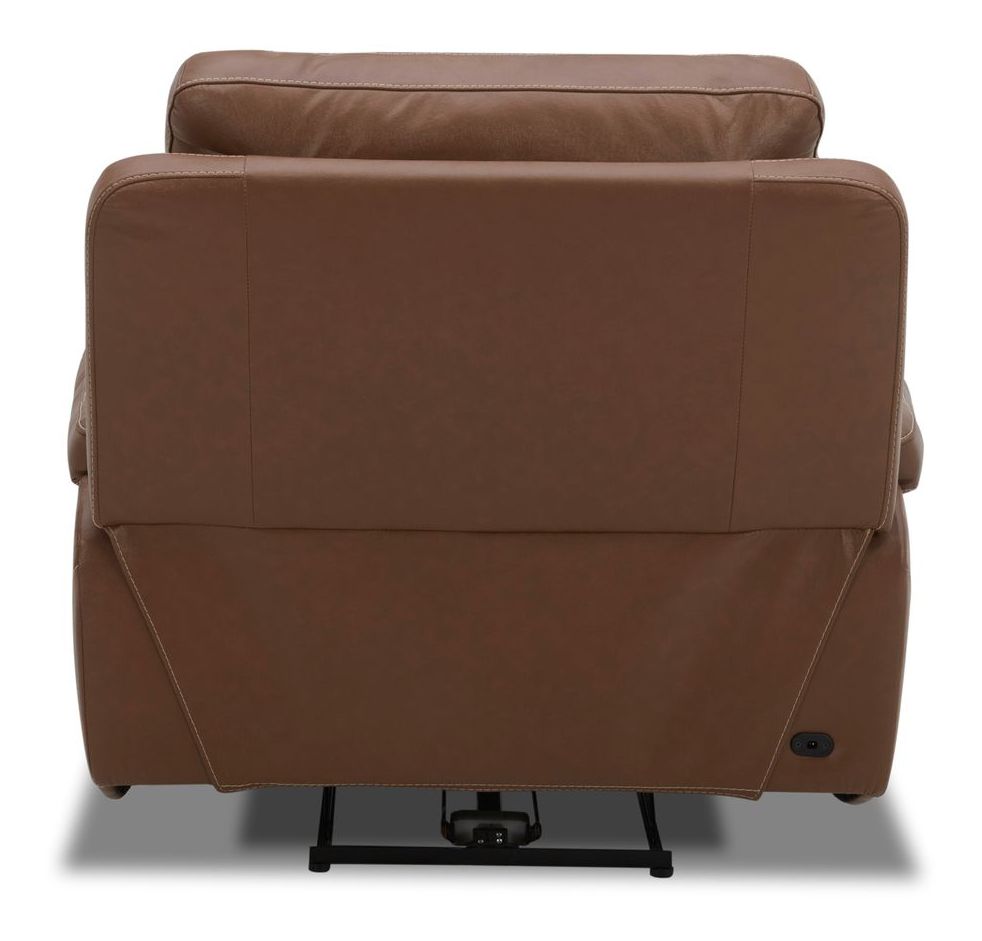 Cameron Leather Power Reclining Living Room Set | Charcoal