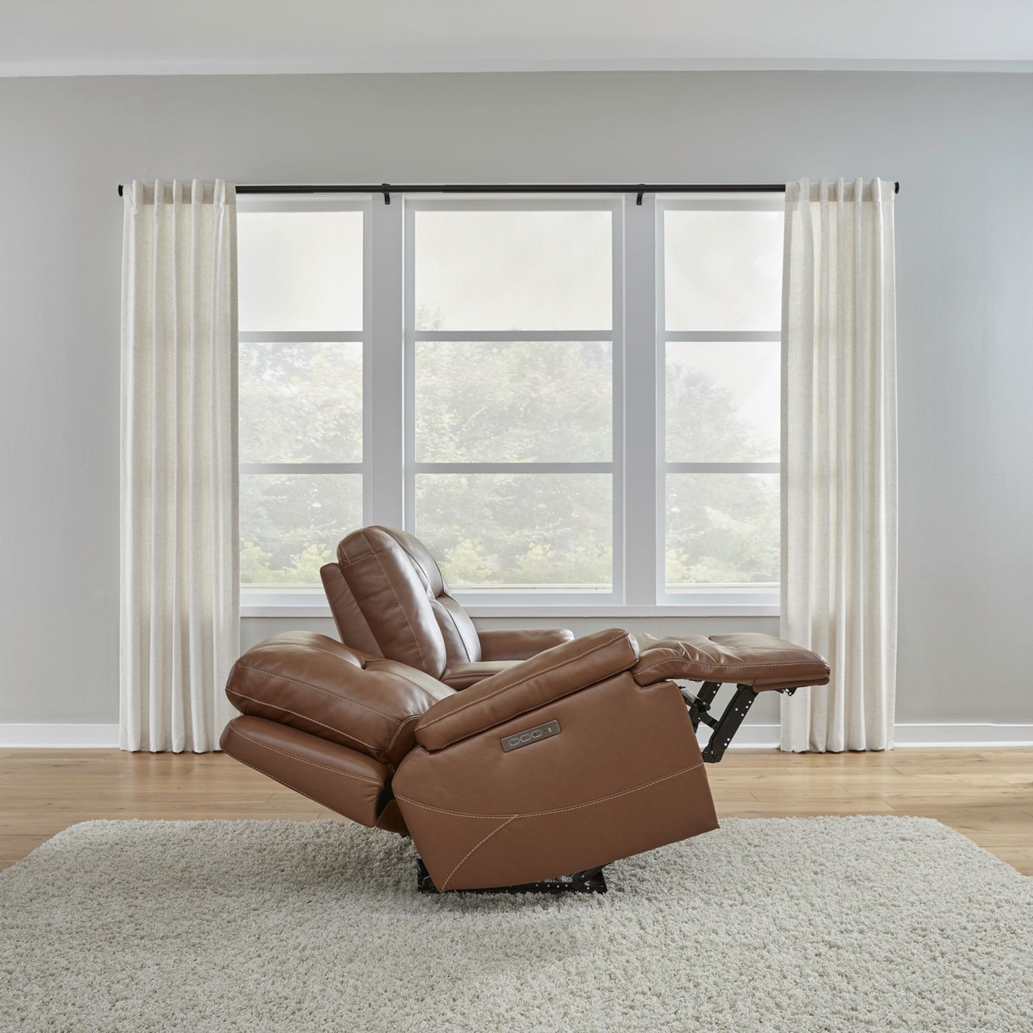 Cameron Leather Power Reclining Loveseat w/Console & USB Chargers