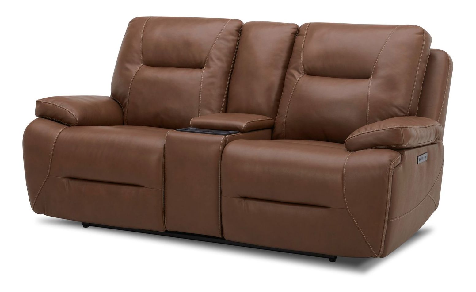 Cameron Leather Power Reclining Living Room Set | Charcoal