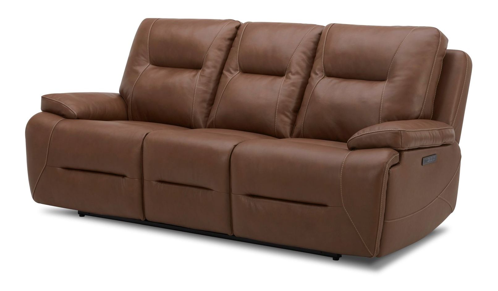 Cameron Leather Power Reclining Living Room Set | Charcoal