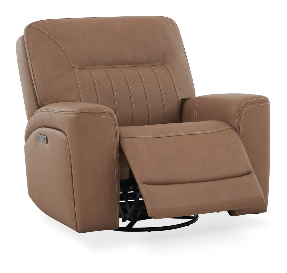 Bennett Leather Swivel Power Recliner w/USB Chargers