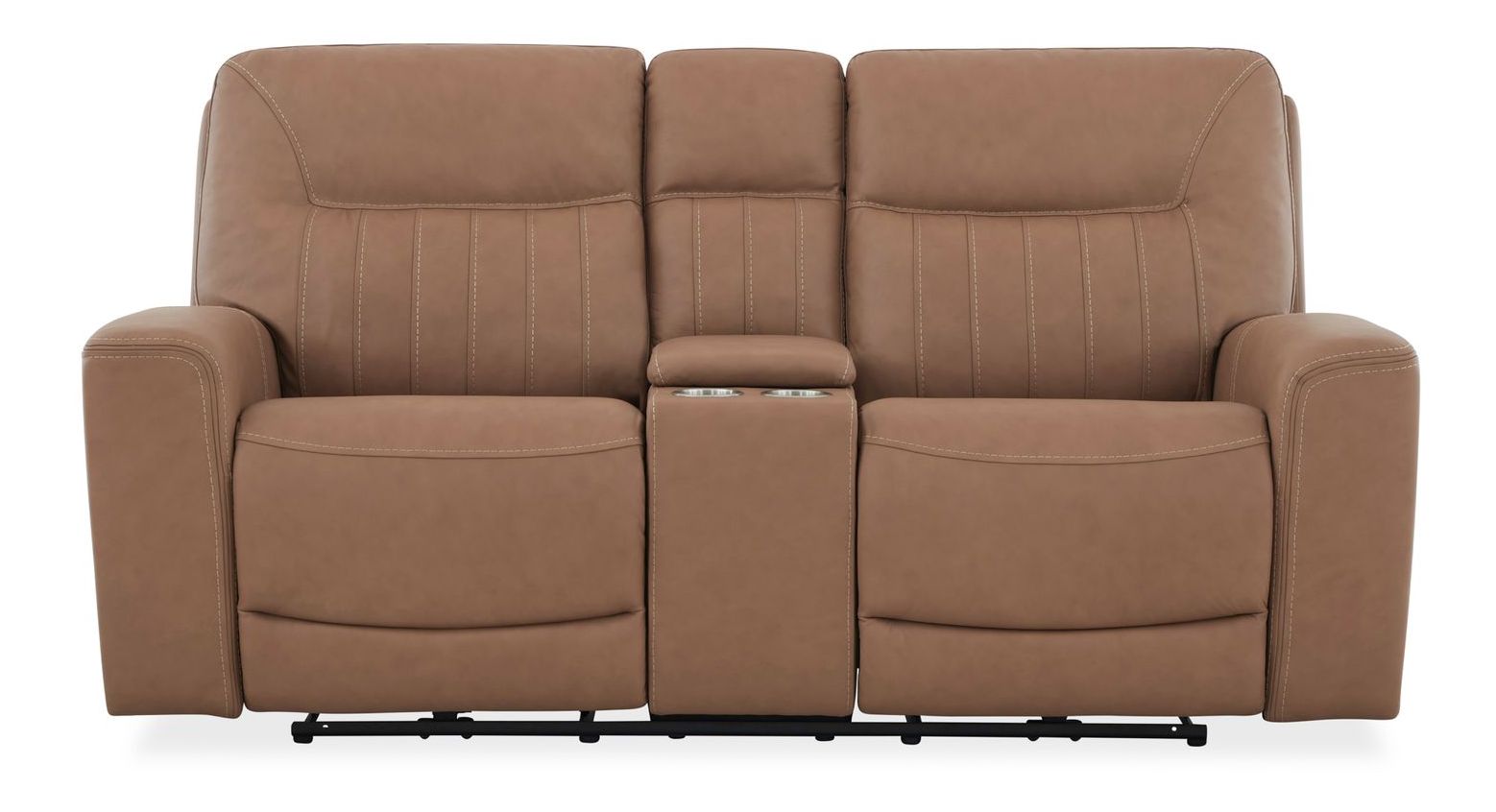 Bennett Leather Power Reclining Loveseat w/Console & USB Chargers