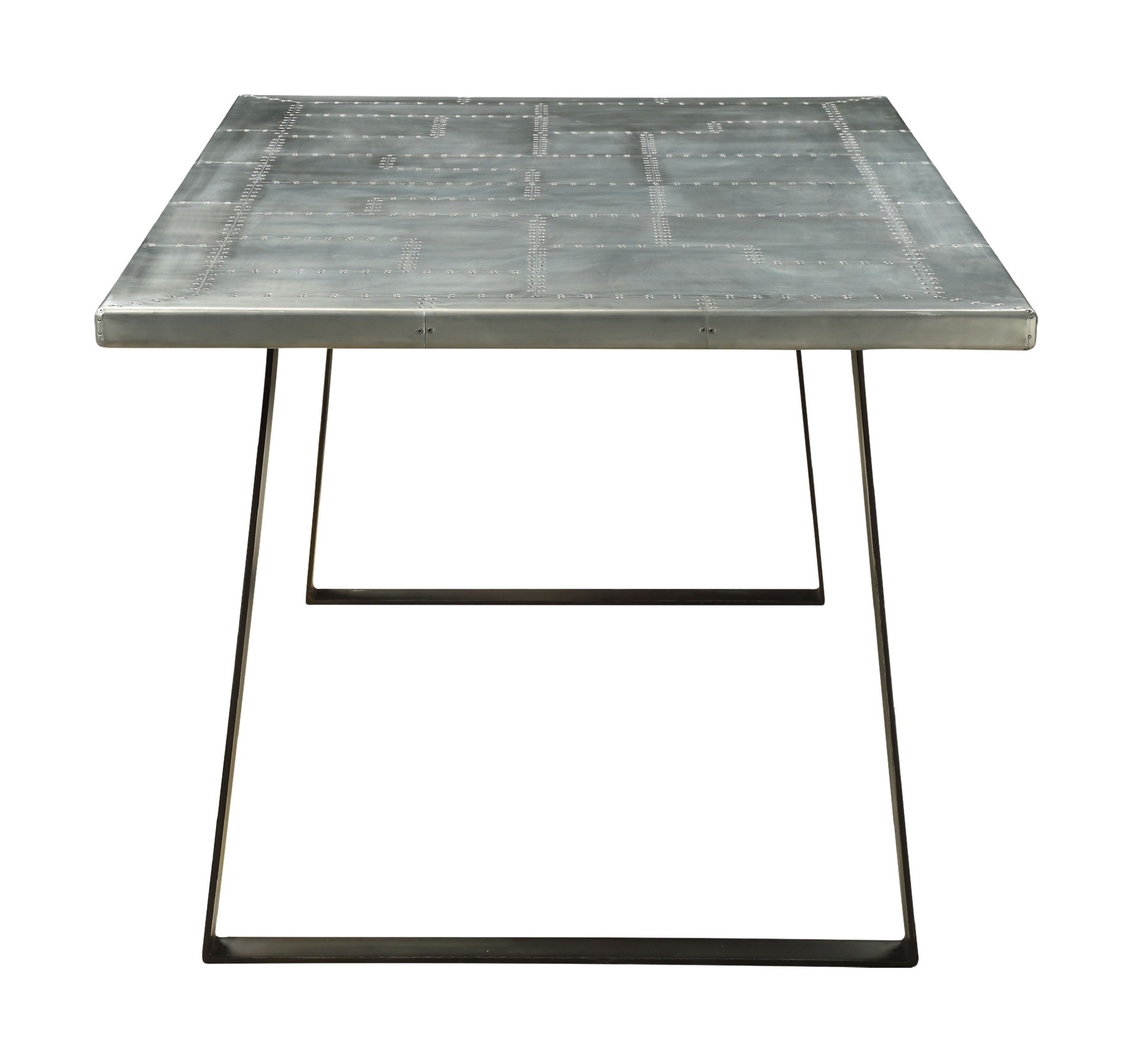 Kaylia 78" Aluminum/Gunmetal Dining Table