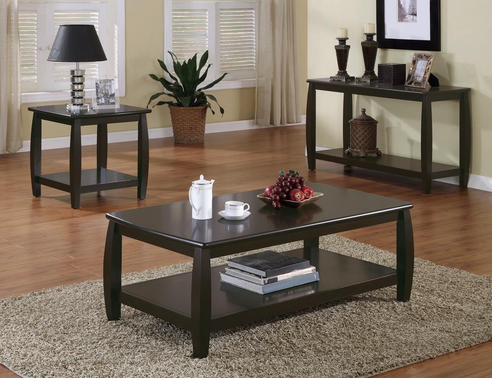 Dixon Rectangular Wood Veneer Coffee Table with Lower Shelf