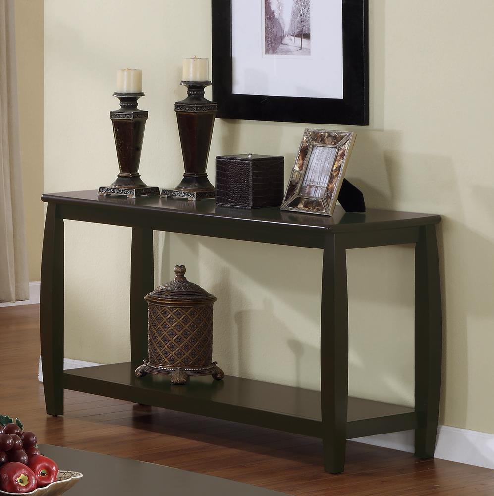 Dixon Rectangular Wood Veneer Sofa Table with Lower Shelf