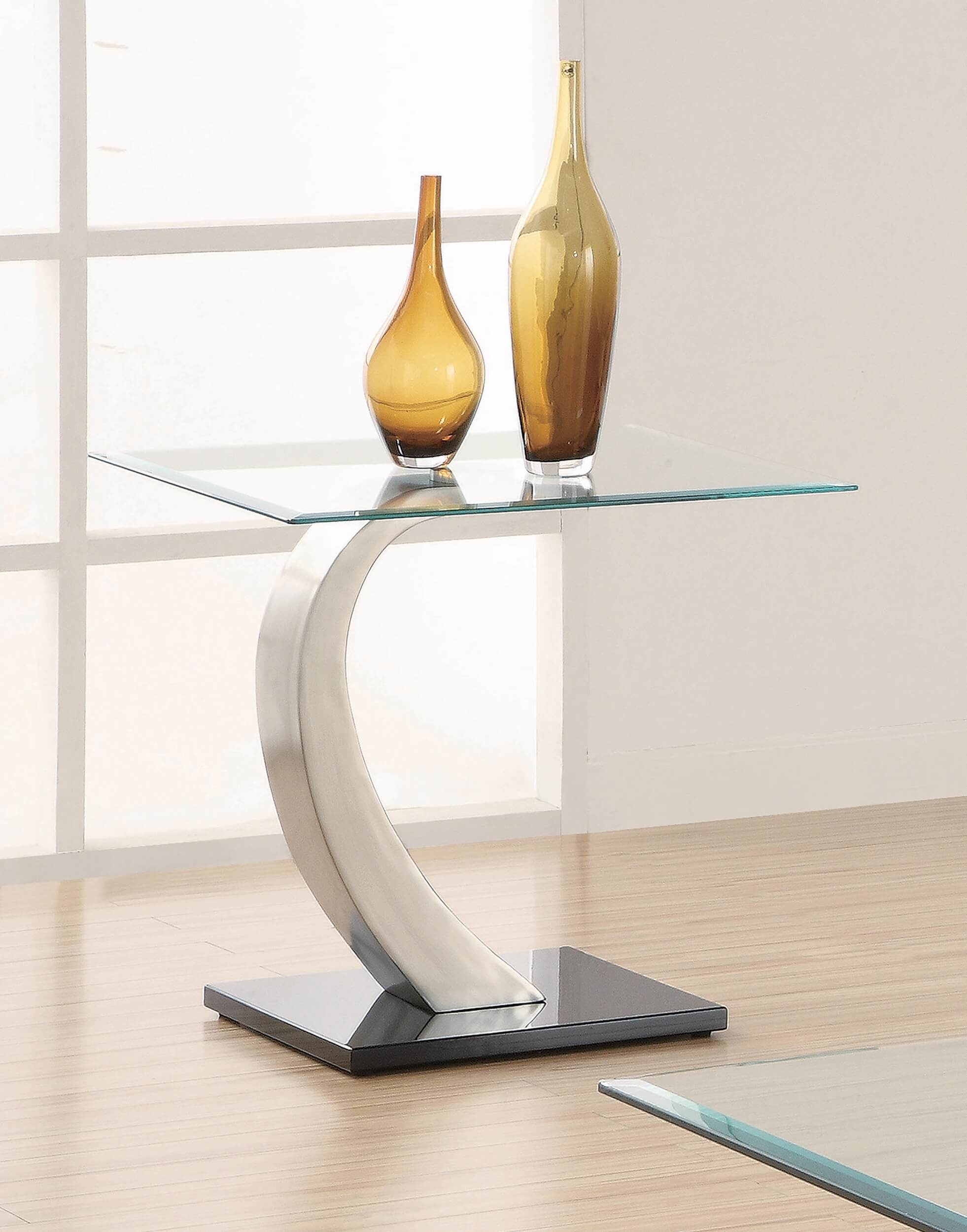 Pruitt Glass Top Square End Table