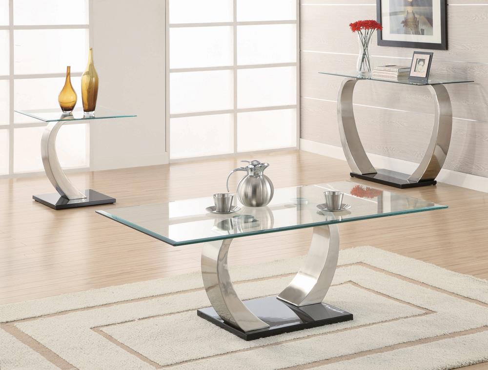 Pruitt Glass Top Coffee Table with Metal Base