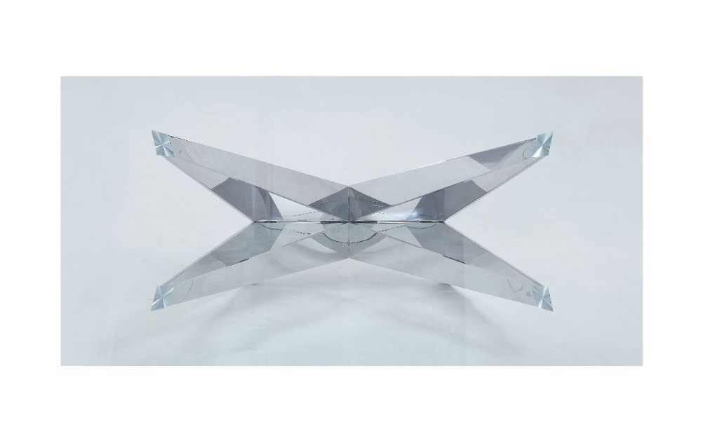 Dekel Glass/Steel Dining Table