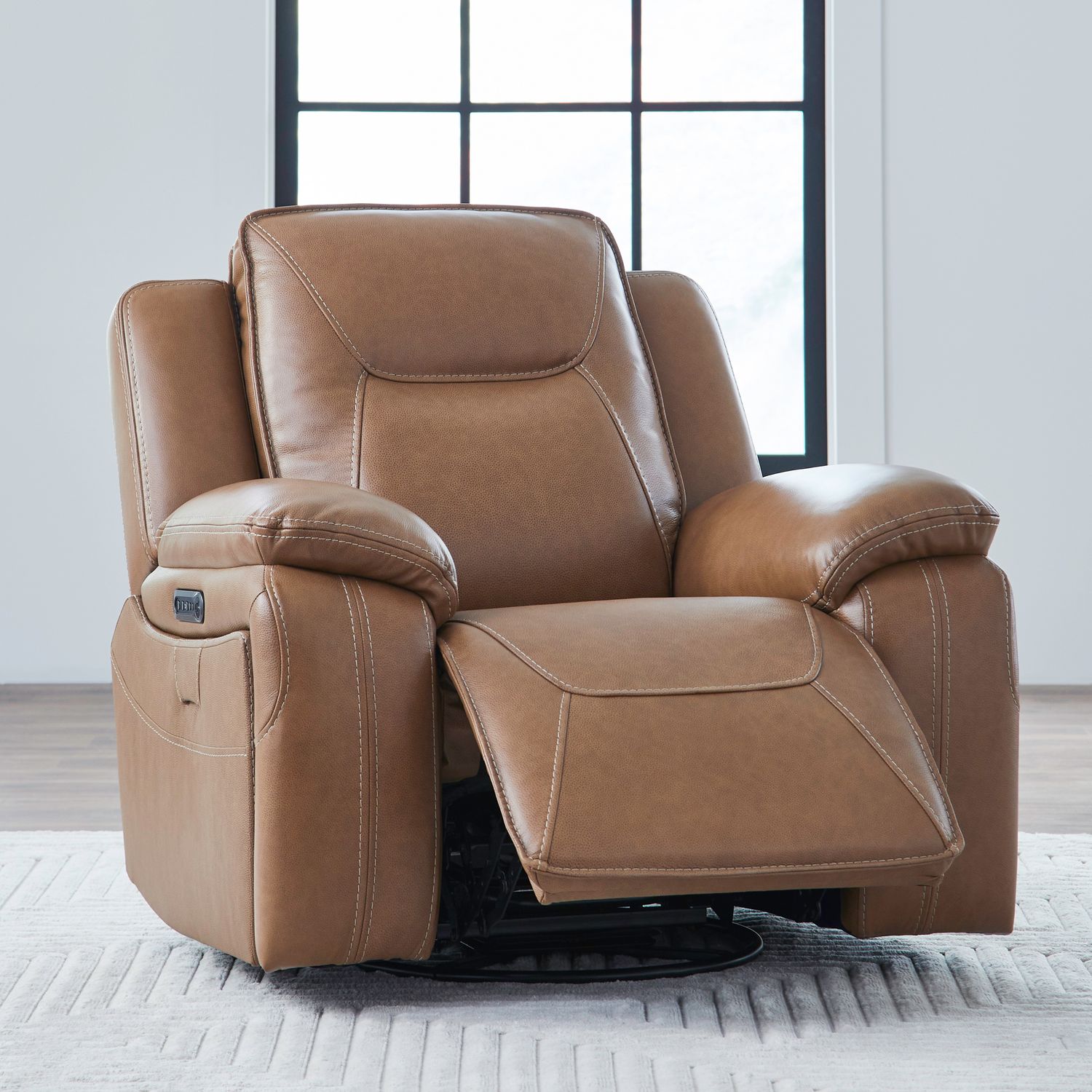 Callihan Leather Power Reclining Living Room Set | Charcoal