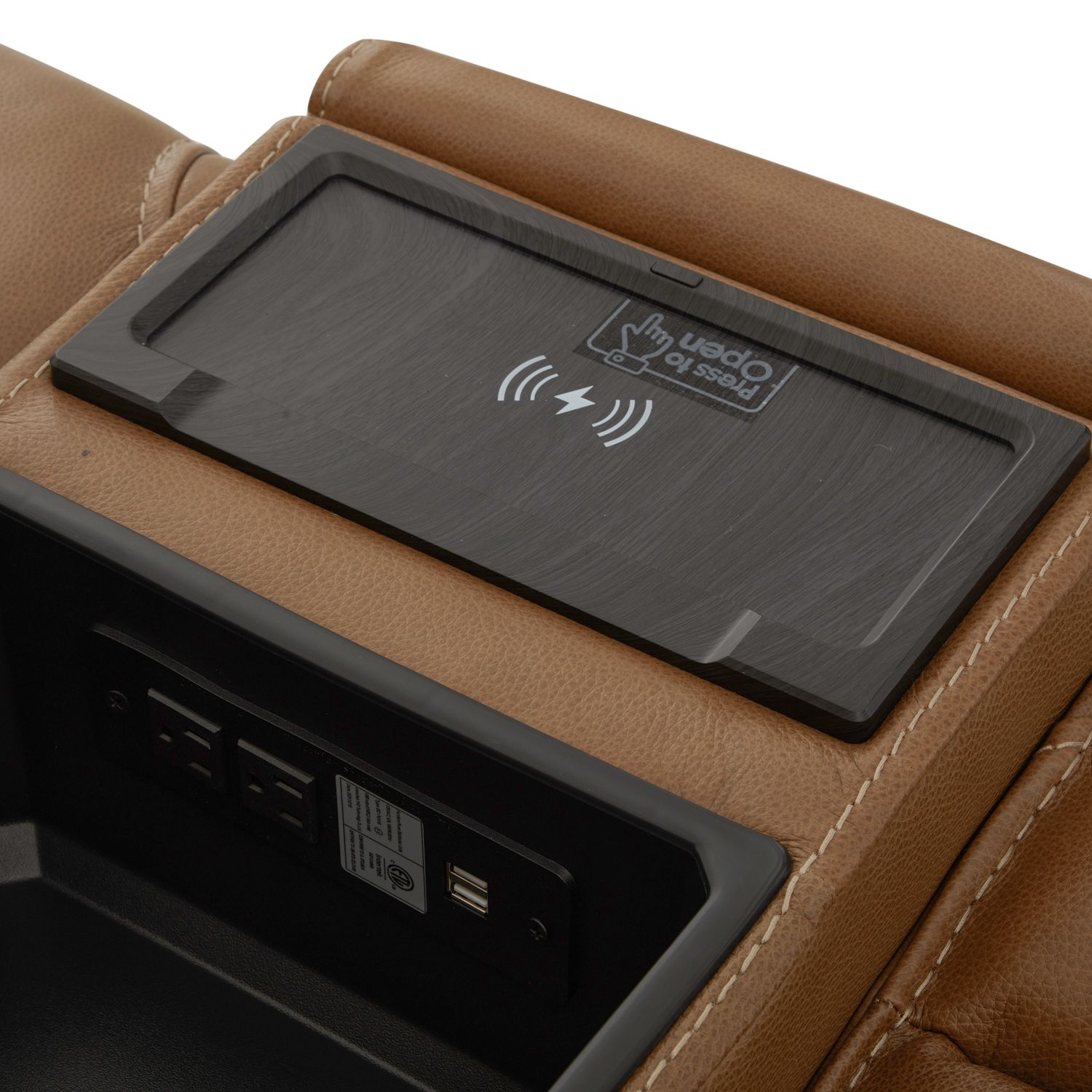 Callihan Leather Power Reclining Loveseat w/Console & USB Chargers