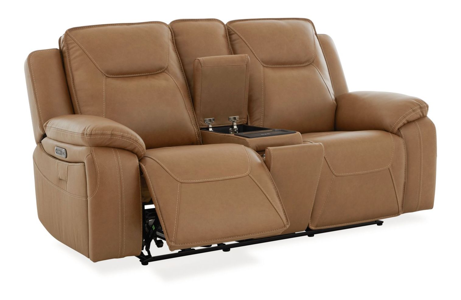 Callihan Leather Power Reclining Living Room Set | Charcoal