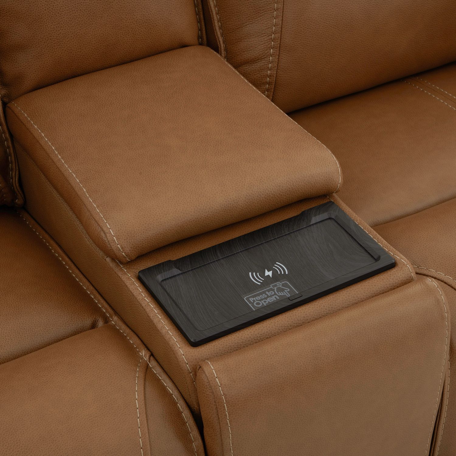 Callihan Leather Power Reclining Loveseat w/Console & USB Chargers