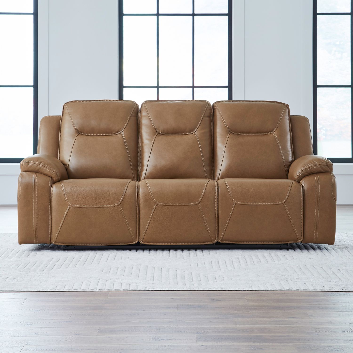 Callihan Leather Power Reclining Living Room Set | Charcoal