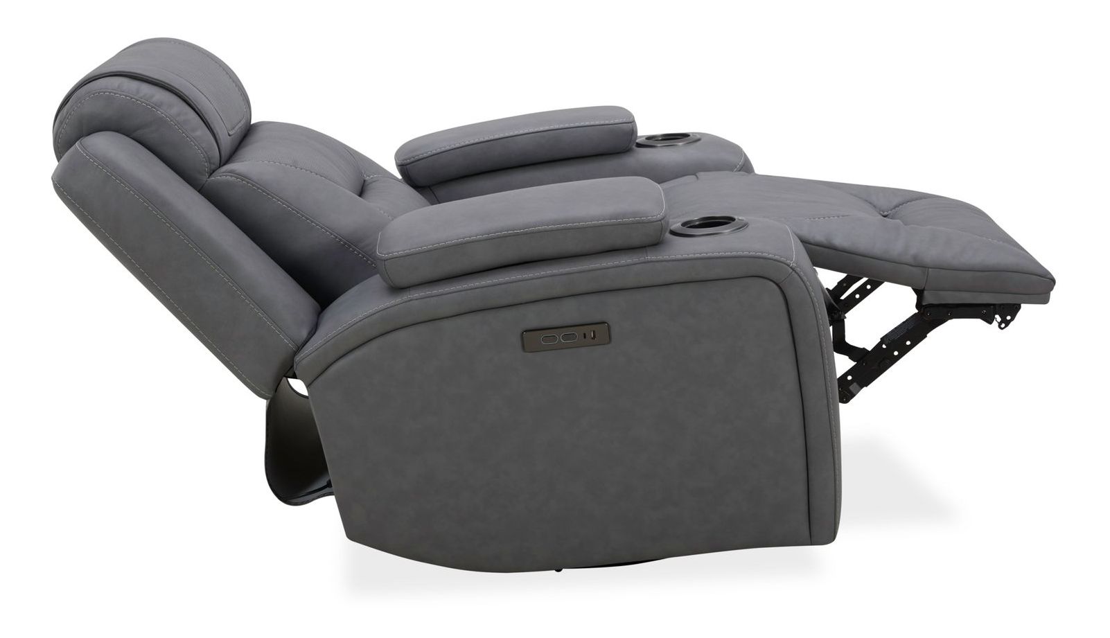 Chapman Leather Power Reclining Set | Alpine Blue Gray