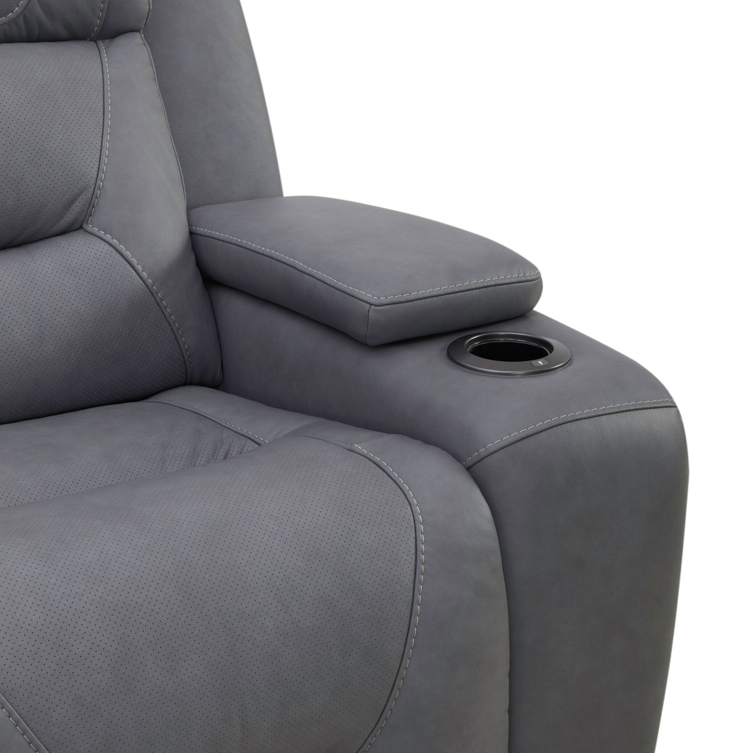 Chapman Leather Power Reclining Set | Alpine Blue Gray