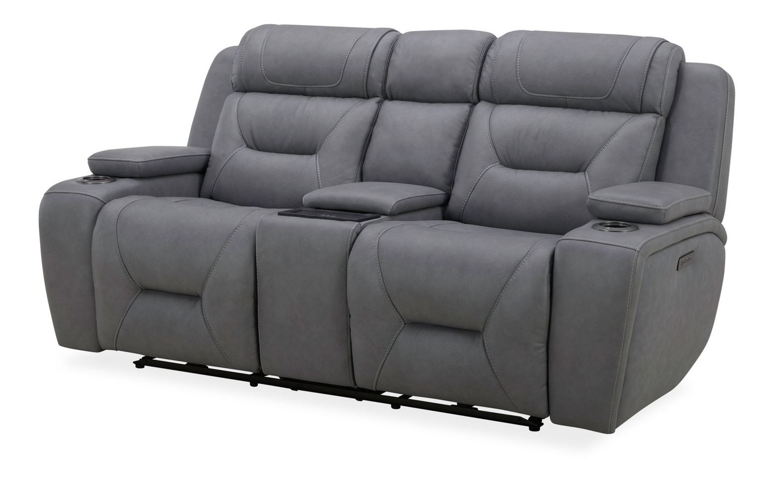 Chapman Leather Power Reclining Set | Alpine Blue Gray